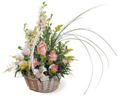 Blushing Beauty Basket from Backstage Florist in Richardson, Texas